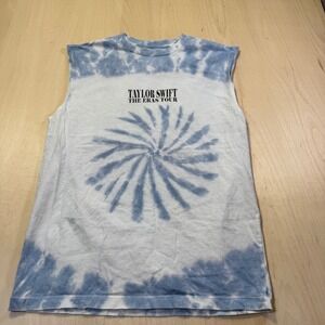 Taylor Swift The Eras Tour Blue Tie Dye Muscle Tee Tank Top Small Concert Merch